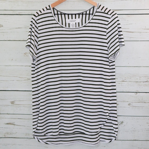 Workshop Republic Clothing Tops - Workshop Republic Black & White Striped - Size XL